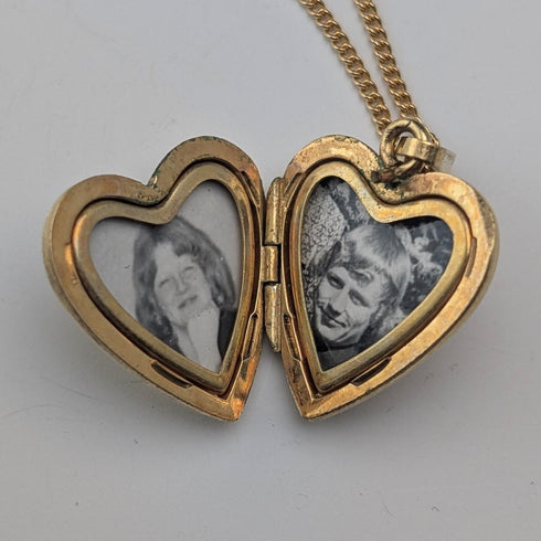 ヴィンテージ ロールドゴールド製 ハート型ロケットペンダント ネックレス付